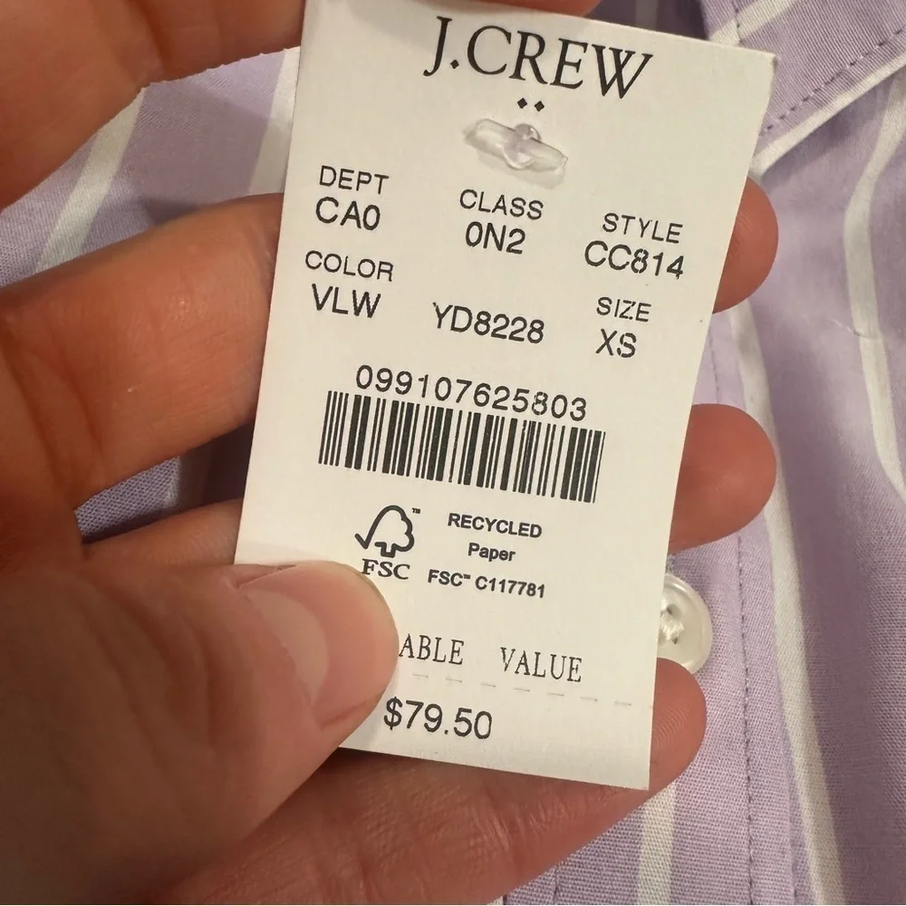 J crew Striped modern button-up shirt